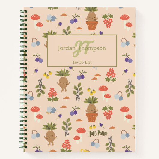 Magische bloemen Mandrake patroon Notitieboek (Voorkant)