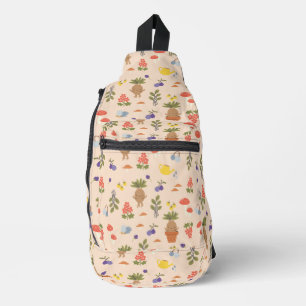 Magische bloemen Mandrake patroon Sling Bag