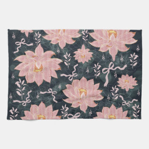 Magische bloemen met glinsterend ontwerp theedoek