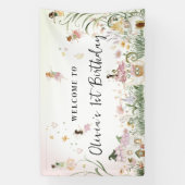 Magische bloemenfee | Verjaardag Welkom Spandoek (Verticaal)