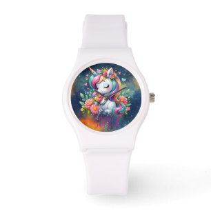 Magische Bloemige Eenhoorn Trendy Naam Meisjesac Horloge