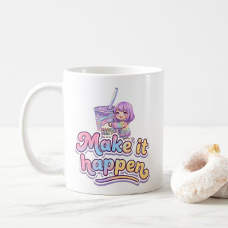 Magische Boba Thee Chibi Meisje - "Maak het waar"  Koffiemok
