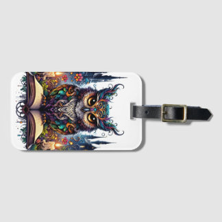 Magische Boekachtige Uil Bagagelabel