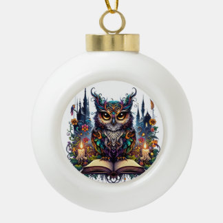 Magische Boekachtige Uil Keramische Bal Ornament
