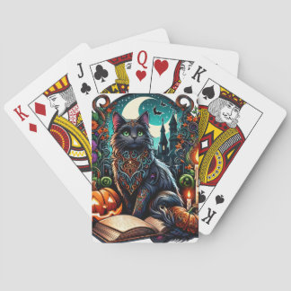 Magische Boeken Zwart Kat Pokerkaarten