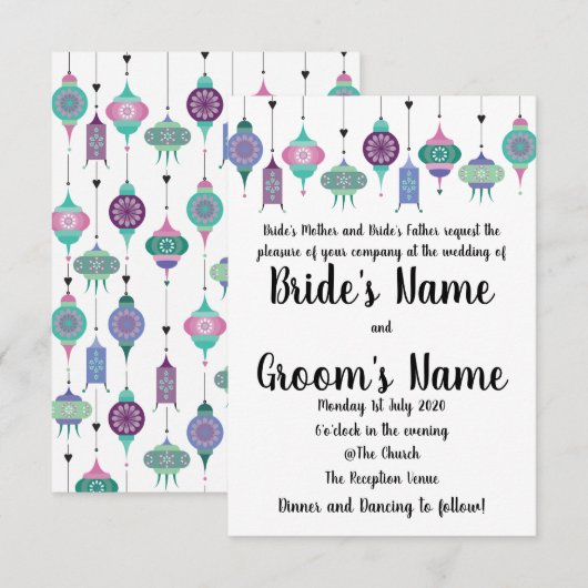 Magische Boho Marokkaanse Lantaarns bruiloft uitno Kaart (Voorkant / Achterkant)