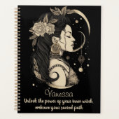 Magische Boho Vrouw, Inner Gothic Heks, Zwart Planner (Voorkant)