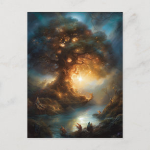 Magische boom Fantasy Art Briefkaart