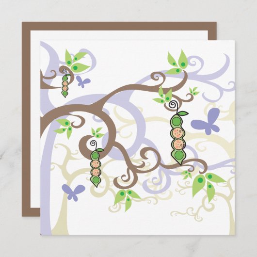 Magische boomerwten in peul Baby shower onthullen Kaart (Voorkant / Achterkant)