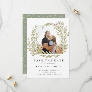 Magische bos bloemenfoto Save the Date Kaart