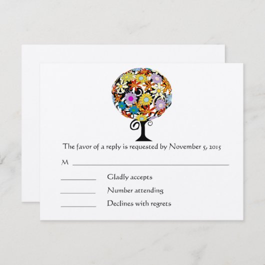 Magische Bos Cirkel van Liefde Trouwkaarten RSVP Kaartje (Voorkant / Achterkant)