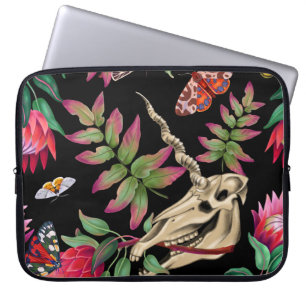 Magische bos eenhoorn donker patroon. laptop sleeve