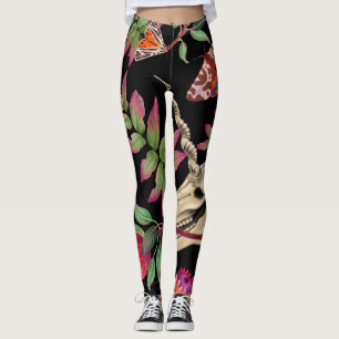 Magische bos eenhoorn donker patroon. leggings