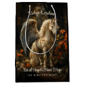 Magische bos eenhoorn met vleugels Dank u Medium Cadeauzakje (Voorkant)