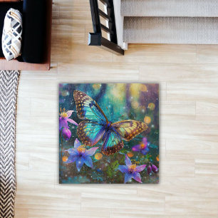 Magische bos vlinder en bloemen legpuzzel