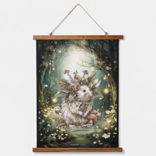 magische bosmuis hangend wandkleed