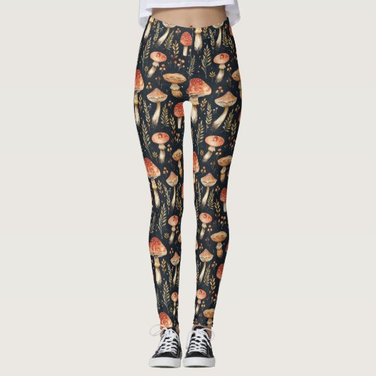 magische bospaddenstoel leggings (Voorkant)