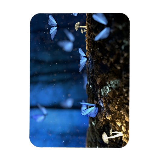 Magische Bossen met botervliegen en paddenstoelen Magneet (Verticaal)