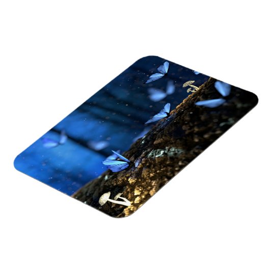 Magische Bossen met botervliegen en paddenstoelen Magneet (Linkerzijde)