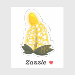 Magische bruidssluier Sparkly gele paddenstoel ges Sticker