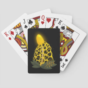 Magische bruidssluier Sparkly Gele Paddestoel Pokerkaarten