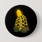Magische bruidssluier Sparkly Gele Paddestoel Ronde Button 7,6 Cm (Voorkant)