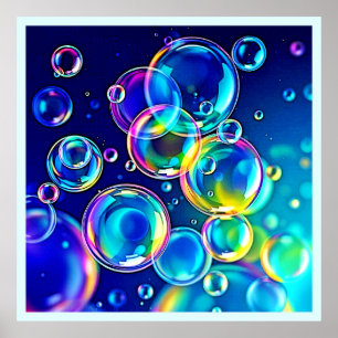 Magische bubbelkleuren poster