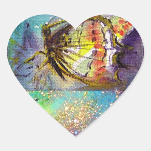 MAGISCHE BUTTERFLES HART STICKER (Voorkant)