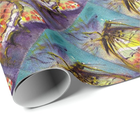 MAGISCHE BUTTERFLES IN BLAUW CADEAUPAPIER (Rol Hoek)