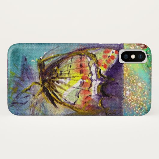 MAGISCHE BUTTERFLES IN BLUE GOLD SPARKLES Case-Mate iPhone CASE (Achterkant (horizontaal))