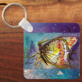 MAGISCHE BUTTERFLES IN BLUE SPARKLES SLEUTELHANGER (Voorkant)