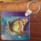 MAGISCHE BUTTERFLES IN BLUE SPARKLES SLEUTELHANGER (Achterkant)