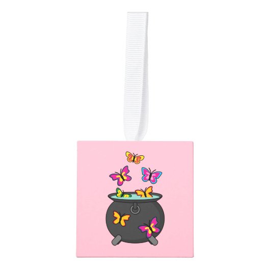 Magische Butterflies uit een Cauldron Kubus Ornament (Voorkant)