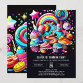 Magische Candyland Verjaardag Kaart (Voorkant / Achterkant)