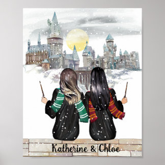 Magische Castle Wizard Portret, wizards afdrukken Poster