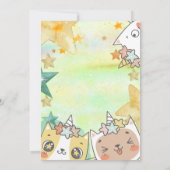 Magische caticorn verjaardagsuitnodigingskaart kaart (Achterkant)