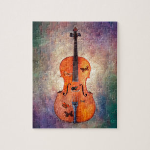 Magische cello met vlinders legpuzzel