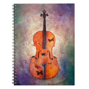 Magische cello met vlinders notitieboek