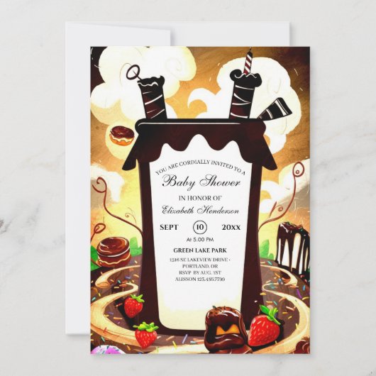 Magische Chocolade Baby shower Kaart (Voorkant)