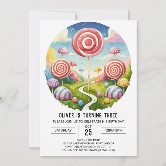 Magische Custom Lollipop Verjaardag Kaart (Voorkant)