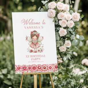Magische Cute Fee Pastel Roze 3 Verjaardag Welkom Poster
