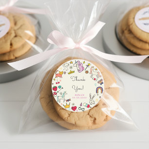 Magische dag katten konijnen eenhoorns kinderen ve ronde sticker