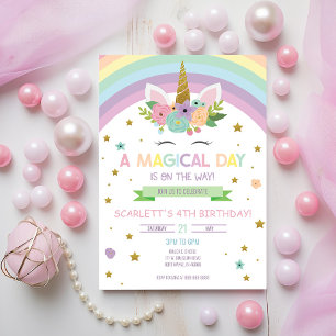 Magische Dag Unicorn en Rainbows Birthday Kaart