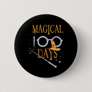 Magische dagen van school 100e dag leraar studente ronde button 5,7 cm