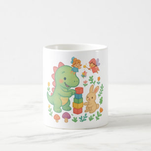 Magische Dino & Bunny – Schattigee Sprookjesvriend Koffiemok