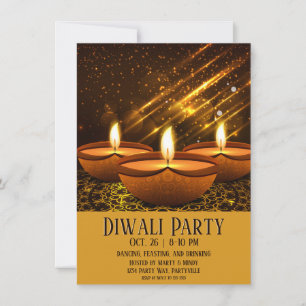 Magische Diwali Diyas met Sparkles Kaart
