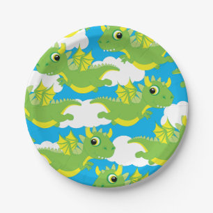 Magische dragon Cute 1st Birthday Borden Papieren Bordje