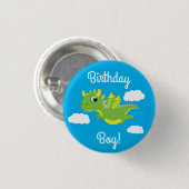 Magische dragon Cute 1st Birthday Button Pin (Voorkant /achterkant)