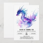 Magische Dragon Fantasy Verjaardag Kaart (Voorkant / Achterkant)