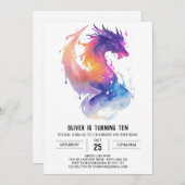 Magische Dragon Fantasy Verjaardag Kaart (Voorkant / Achterkant)